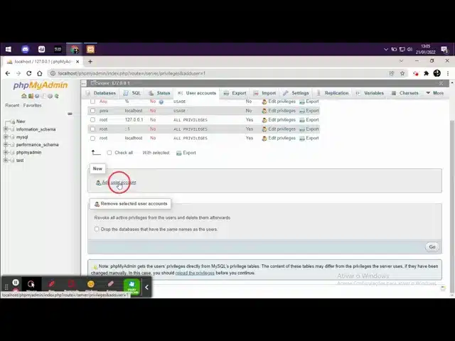 Como criar usuários para acessar o MySQL no XAMPP